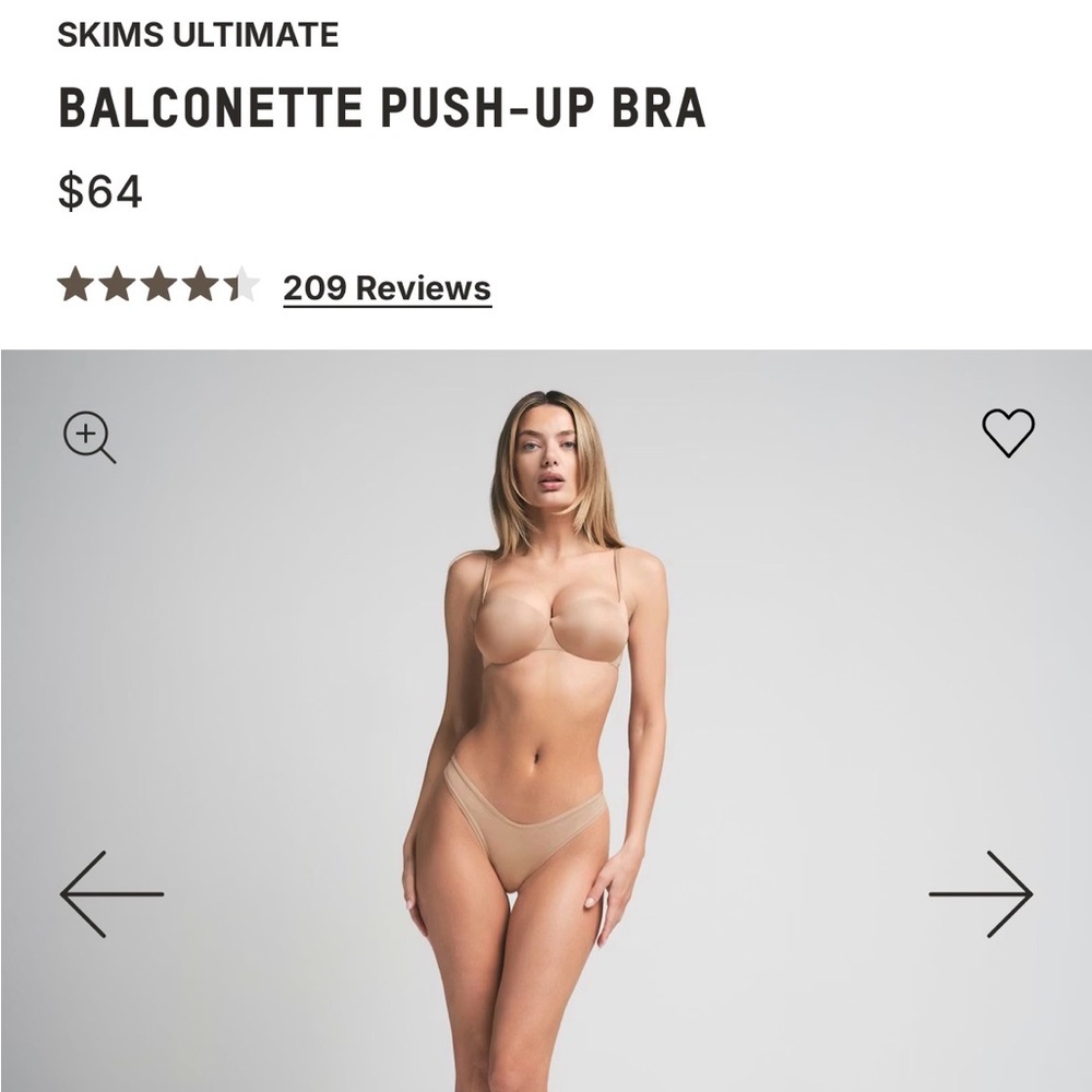 🆕 NWT SKIMS ULTIMATE Balconette Push-Up Bra - CLAY - 36 C - Picture 2 of 5